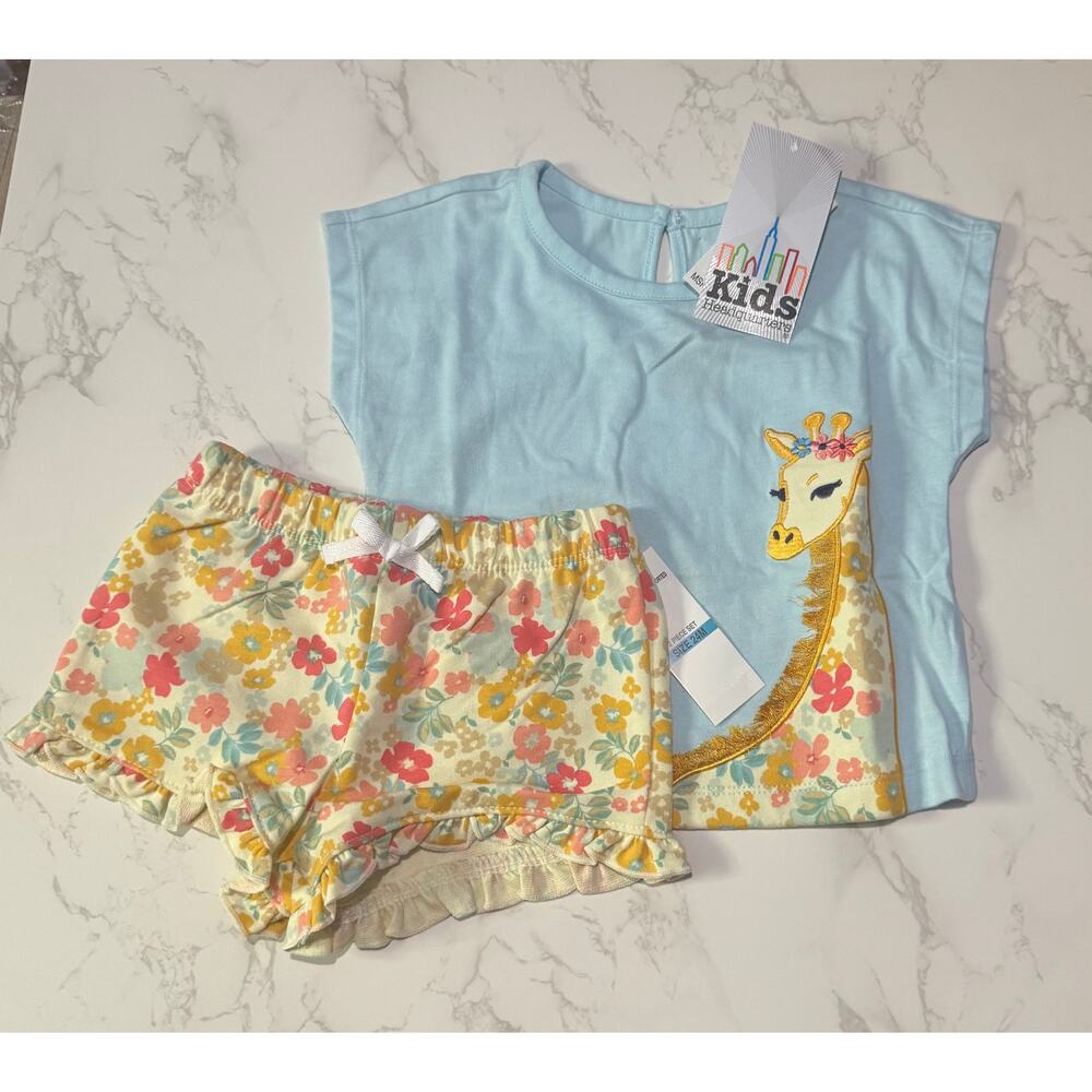 (8057) 2 pc top and shorts set size 24 months NWT